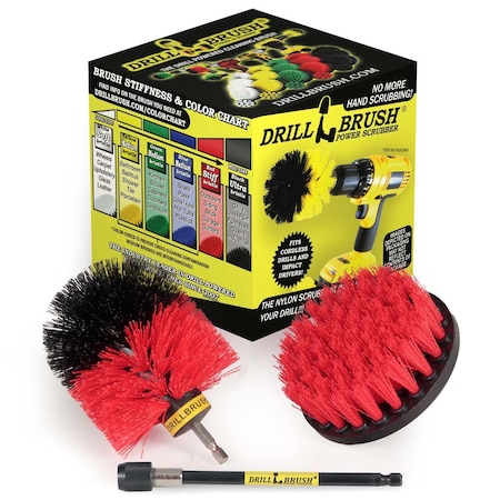 Drill Brush Power Scrubber By Useful Products 5 in W 5 in L Brush, Red R-S-4O-5X-QC-DB